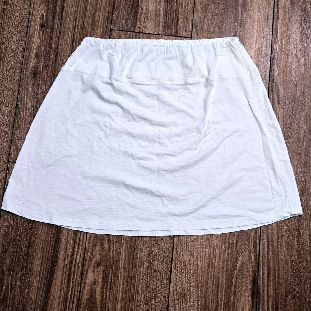 Old Ranch Brands Womens White Organic Cotton Elastic Waist Skirt Size M